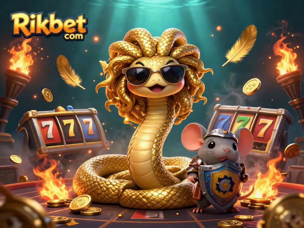 Engage in thrilling gaming adventures at Rikbet com with lively characters, slots, and vibrant casino elements.