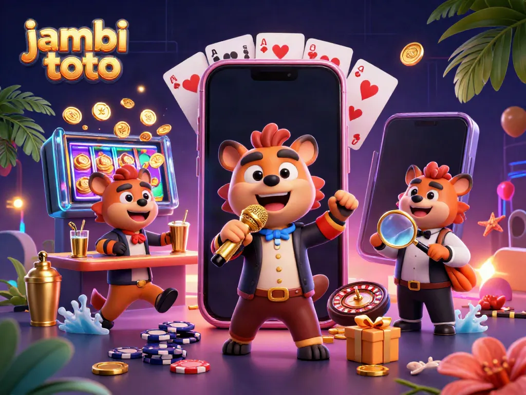 Experience the excitement of jambi toto with hyenas in a comedy casino club scene featuring dynamic gaming elements.